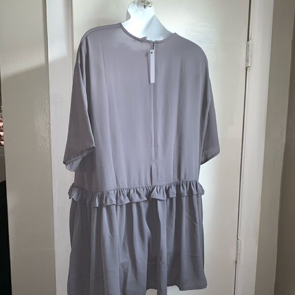 ASOS Petite Gray Ruffle Mini Dress-6 NWT - Picture 4 of 8